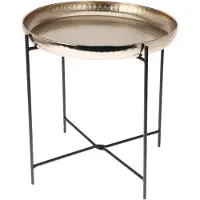 Koopman Table basse en métal, Ø 35 cm, or