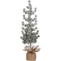 House of Seasons Sapin de Noël artificiel dans un sac en jute - H55 x Ø25 cm - Vert Frosted