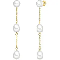 Valero Pearls Boucles d'oreilles jaune d'or / blanc perle