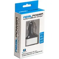 RealPower 176636 chargeur pour appareils mobiles Smartphone, Tablette Noir, Argent Allume-cigare Auto