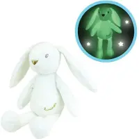 Jemini Luminou Lapin blanc Peluche lumineuse naturellement, fonctionne sans pile, +/- 20 cm