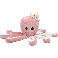 Les Deglingos Pieuvre en peluche, maman et bébé, rose
