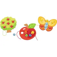 Gollnest & Kiesel Jeu d'enfilage Verger, 3 motifs (pomme, arbre, papillon)