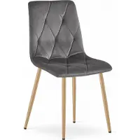 Extreme Furniture Chaise Komodee BOSA - 2 Pieces - GRIS FONCÉ - Pieds en métal 40 x 44 x 89 cm