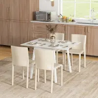 Aiorber Table de salle à manger, stable, pliable, peu encombrante, en bois de pin, table pliante, pour salle à manger, salon, 110 x 86 x 75 cm, blanc