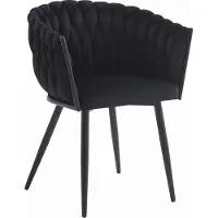 Extreme Furniture Chaise Komodee ARONA - 1 Pieces - NOIR - Jambes en métal noir 55 x 61 x 79 cm