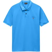 Napapijri Polo à manches courtes pour homme, bleu - coupe classique, avec broderie et imprimé