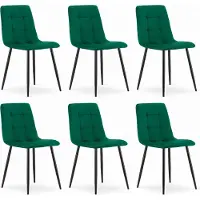 Extreme Furniture Chaise Komodee CETARA - 6 Pieces - VERT FONCÉ - Tapisser en velours 51 x 45 x 87 cm