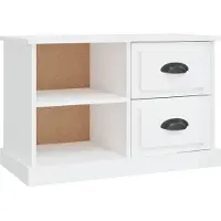 vidaXL Armoire TV blanc brillant 73x35,5x47,5 cm Bois composite