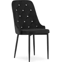Extreme Furniture Chaise Komodee AMOROSI - 1 Pieces - NOIR - Tapisser en velours 56 x 48 x 93 cm