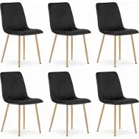 Extreme Furniture Chaise Komodee ORSARA - 6 Pieces - NOIR - Tapisser en velours 51 x 43 x 90 cm
