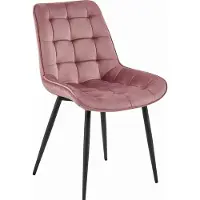 Leobert Chaise - - Bera - Velours Rose Foncé/Pieds Noirs - 54 X 60 X 88 Cm