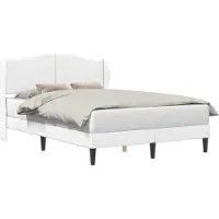 vidaXL Cadre de lit avec tête de lit , blanc, 160 x 200 cm, simili cuir