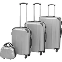 Syfax Ensemble de valises à roulettes quatre pièces Argenté