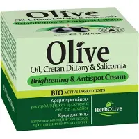 MADIS S.A. GREECE Herbolive crème pour le visage, éclaircissante et anti-taches, huile d'olive, Dittany crétois et Salicornia 50ml