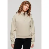 Superdry Sport Tech Relaxed Half Half Zip Sweatshirt Beige 2XS Femme
