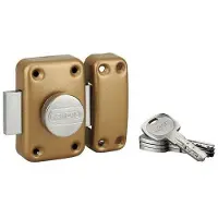 Fth Thirard Verrou de porte - à bouton et cylindre 45 mm - or - TRANSIT 2