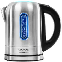 Cecotec Bouilloire Électrique ThermoSense 290 Steel. 1.7 L, Sans BPA, Acier Inoxydable, Base 360º, Filtre Anticalcaire