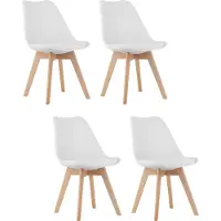 Extreme Furniture Chaise Komodee DOZZA - 4 Pieces - BLANC - Coussin en simili cuir 43 x 49 x 82 cm