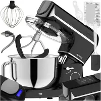 Ruhhy Robot de cuisine de 5,5 litres, 2000 W, avec fonction de chauffage et de pesage, couleur noire