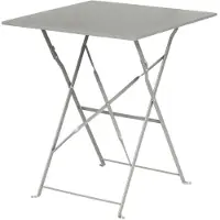 Bolero Table de patio pliante carrée , gris acier, 60 cm