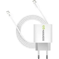 Avizar Mayaxess, chargeur 20 W pour Pixel 9a + câble USB-C de 1 m, blanc