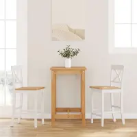 Prolenta Maison Exclusive - Lot de 2 tabourets de bar en bois massif d'hévéa, blanc