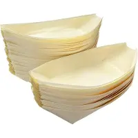 OEM Lot de 50 plateaux en bois pour présenter des en-cas, des sushis et bien plus encore.