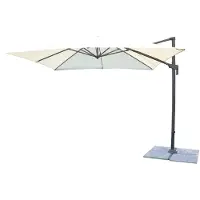 Cosma Parasol de jardin 3 x 3 m avec protection anti-vent et armature en aluminium « Grecia » - Beige