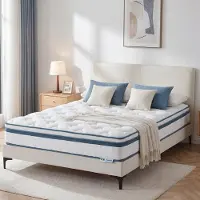 Tribesigns 140 x 190 cm, hauteur 25 cm, matelas à ressorts avec mousse à mémoire de forme et gel, fermeté moyenne H3, 9 zones orthopédiques, tissu Lyocell