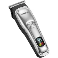 SOKANY , tondeuse sans fil pour cheveux et barbe avec écran LED, noir / argent