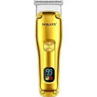 SOKANY , tondeuse sans fil pour cheveux et barbe avec écran LED, blanc / doré