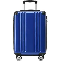 Aiorber Valise , 4 roulettes, poignée télescopique, finition brossée, serrure douanière TSA, matériau ABS, 76,5x50,5x31,5 cm, bleu marine