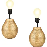 Marrakesch Orient & Mediterran Interior set de 2 pieds de lampe de table Cameo Gold 20cm - Socle de lampe boho en métal