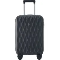 Aiorber Valise , 20 pouces, barres de traction télescopiques, poche en filet, avec 2 roulettes à frein, matériau ABS, sangles croisées, 36x23x56 cm, noir