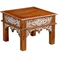 Marrakesch Orient & Mediterran Interior Achaz - Table basse orientale en bois de manguier avec sculptures