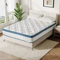 Tribesigns Matelas 140x190 cm, 22 cm d'épaisseur, Matelas à ressorts ensachés 7 zones H3 moyen, Matelas orthopédique à ressorts avec revêtement en Lyocell respirant