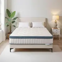 Tribesigns Matelas 160x200 cm hauteur 25 cm, H3, 7 zones, Matelas à ressorts ensachés avec Oeko-TEX , Matelas à ressorts avec mousse à mémoire de forme en gel