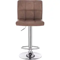 Dripio Tabouret de bar Buddy - Avec dossier haut - Chaise de bar ergonomique - Hauteur d'assise 60-82cm - Marron - 1 set - Cuisine et Bar