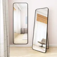 Aiorber Miroir de corps complet Miroir d'habillage, miroir à poser au sol, 45*155cm, montage mural et support au sol