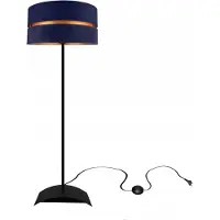 FKL DESIGN Home Deco Lampadaire Salon Bleu foncé-Or Lampadaire Design Moderne E27 de la série N340 (N340-P-DBDB)