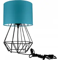 FKL DESIGN Home Deco Lampe moderne Lampe de bureau Lampe de table Lampe de chevet Lampe turquoise-argentée de la série N230 (N230-N1-TS)