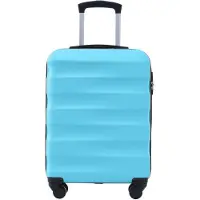 Aiorber Valise, bagage à main, 24 pouces, coque dure, design multifonctionnel, roues silencieuses, serrure TSA,plastique, 69x44,5x26,5cm, bleu
