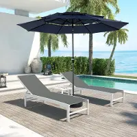Aiorber Parasol, 294 cm, Outdoor-Gartenschirm, 100 % polyester, mécanisme à manivelle, 12 baleines en acier, sans pied, pour le jardin et l'extérieur