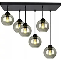 FKL DESIGN Home Deco Plafonnier Suspension Boule Noir Gris Blanc (N100-DH6Q)