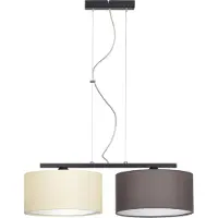 Lihgt home Suspension avec abat-jour en tissu, design moderne, plafonnier LED 2x60W, éclairage élégant pour le salon, la chambre à coucher et la salle à manger