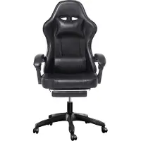 Aiorber Chaise de bureau,Chaise de jeu ,90°-165° ,Chaise ergonomique, 300 lbs, avec appui-tête, réglable, pour bureau, chambre, 65x65x123cm, Noir