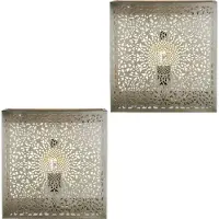 Marrakesch Orient & Mediterran Interior lot de 2 appliques murales Yakin Argent H 27 cm | Oriental & Artisanat