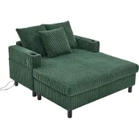 Aiorber Généreux fauteuil chaiselongue avec LED, USB, porte-boissons, housse en velours & grand confort - idéal pour le salon & la chambre à coucher - Disponible en plusieurs couleurs