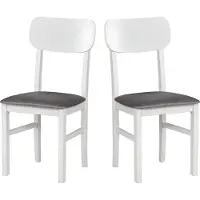 LeafDesign Chaise de salle à manger 2 x "Leo 3", blanc